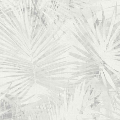 Papier peint nature Profhome 363851 papier peint intissé texturé avec des ornements floraux mat gris beige 5,33 m2