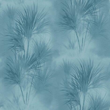 Papier peint nature Profhome 372754 papier peint intissé lisse avec des ornements floraux mat bleu 5,33 m2