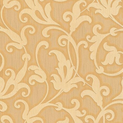 Papier peint aspect textile Profhome 954903 GU papier peint textile texturé à l'aspect textile mat Orange Or Jaune 5,33 M2.