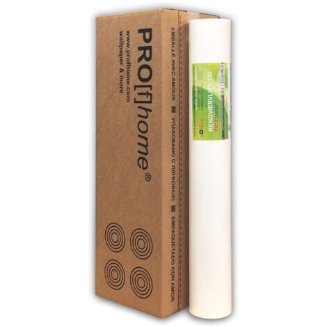 Intissé de rénovation murale lisse 150 g Profhome 399-150 fibre intissé professionnel à peindre Papier peint intissé blanc 4 rouleaux 75 m2