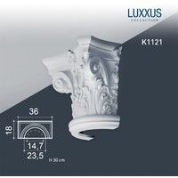 Demi-chapiteau Elément de stuc Orac Decor K1121 LUXXUS Demi-colonne chapiteau décoratif de polyuréthane - blanc