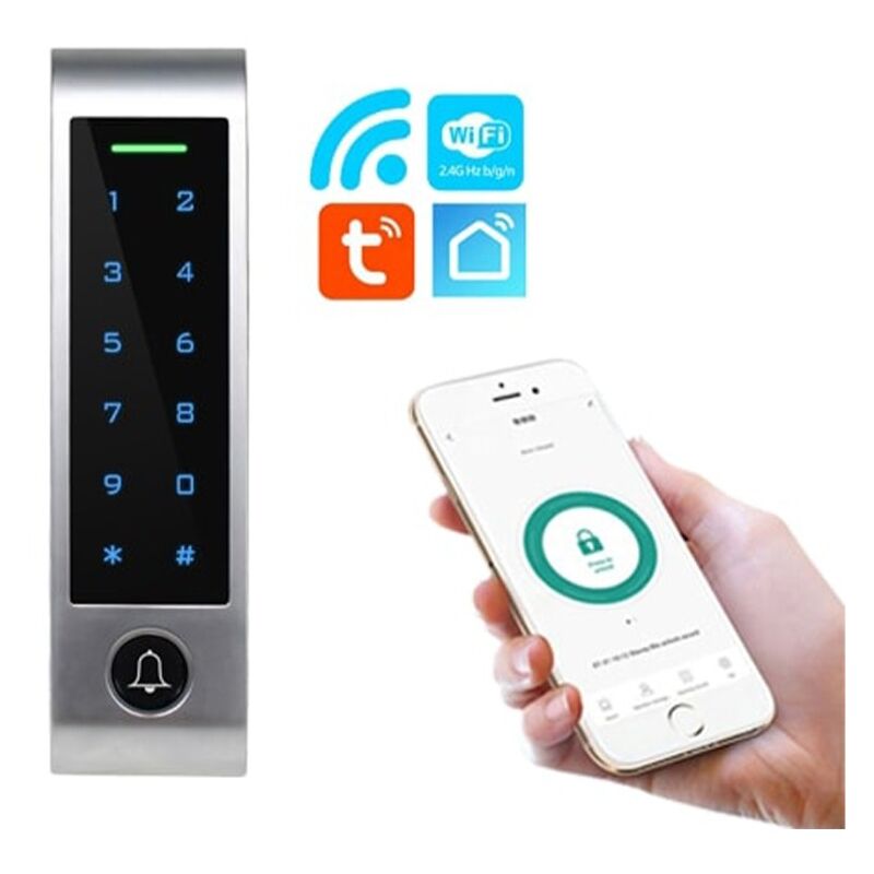 Sistema Controllo Accessi WiFi Tuya Impermeabile IP68 - Tastiera RFID Con 15 Portachiavi Per Esterni - Foto 3