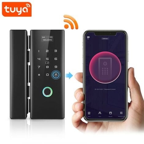 Tuya Serratura con Impronta Digitale per Porte in Vetro Smart WiFi