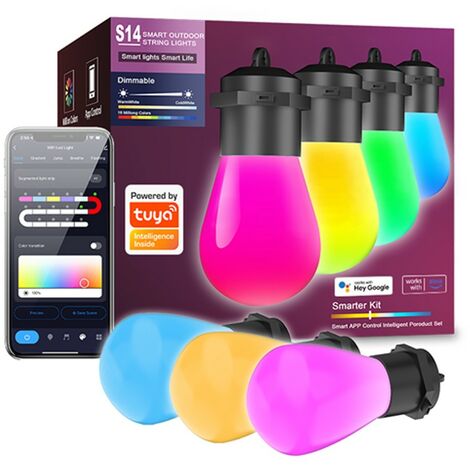 Tuya Catena di Lampadine S14 Smart WiFi RGBIC da Esterno 15 Metri (1/5)