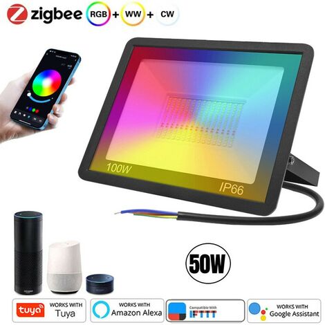 Tuya Faro a LED Smart Zigbee RGBCW Impermeabile da Esterno 50W (1/3)