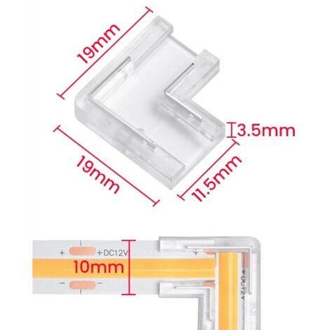Connettore Rapido ad L per Strisce Led COB Monocolore  10mm