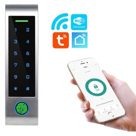 Tuya Sistema di Controllo Accessi Smart Wifi IP66 con Tastiera Touch e Lettore Carte Tastiera + Impronta Digitale