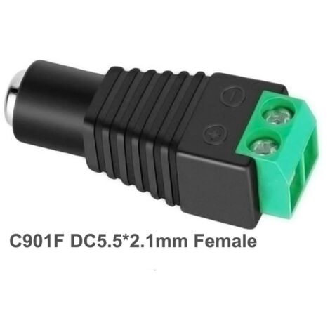 Sourcing Map – 20 Pezzi Connettori Jack Alimentazione DC Femmina 5.5x2.1 Mm – Montaggio A Pannello Con Dadi - 6