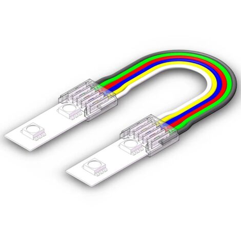 Connettore per LED COB e SMD RGB+CCT a 6 pin da Striscia a Striscia 12mm
