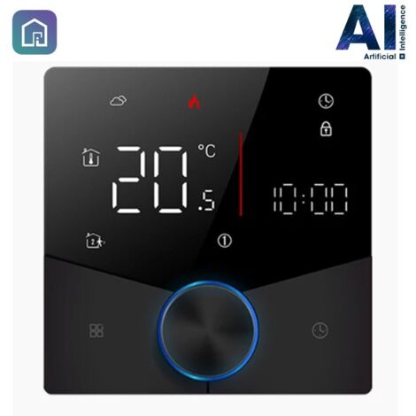 Termostato Smart WiFi Beca BHT-009GCLW-AI con Intelligenza Artificiale Nero