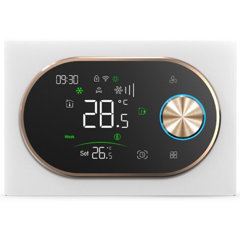 Termostato Smart Zigbee Beca BAC-9000ALZB Expert4house Edition  Bianco e Gold