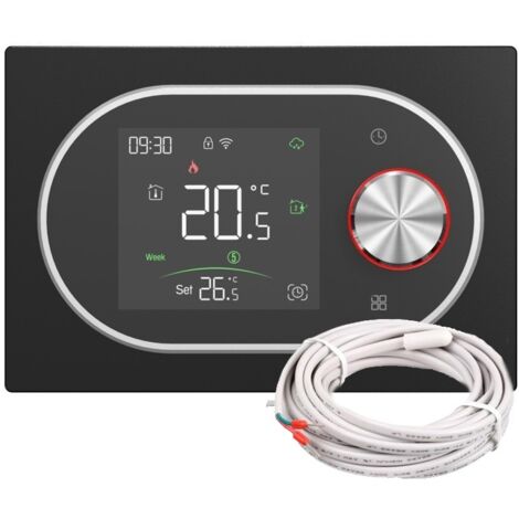 Termostato Smart WiFi Beca BAC-9000ALWE Fan Coil con Sonda Expert4house Edition Nero e Silver