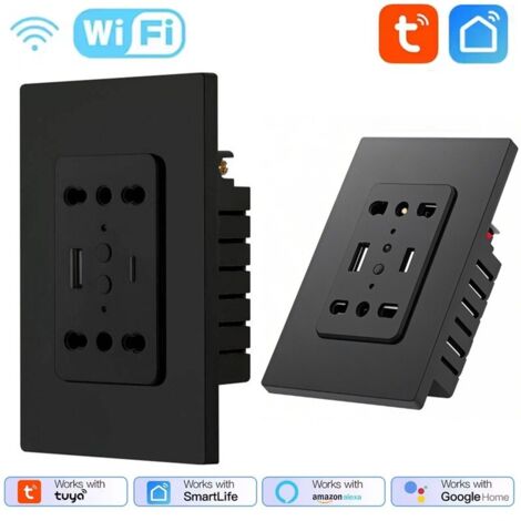 AIPERQ Presa a muro universale per telefono, doppia porta USB 5V, 2A AIPERQ Presa a muro universale per telefono, doppia porta USB 5V, 2A