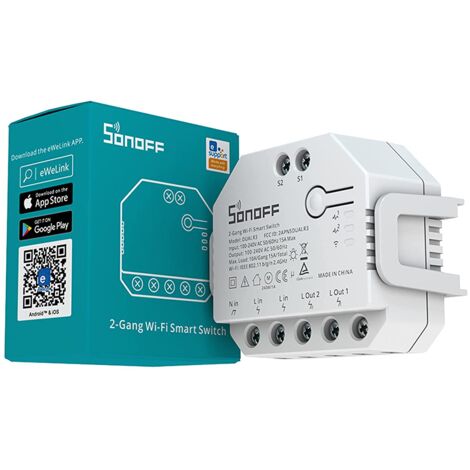 SONOFF DUALR3 INTERRUTTORE WIFI 433MHZ 2 CANALI GESTIBILE DA SMARTPHONE