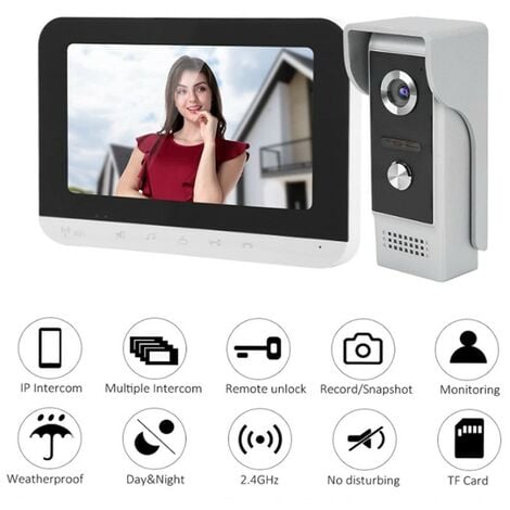 Tuya Kit Videocitofono Smart WiFi Monitor Interno con Camera HD