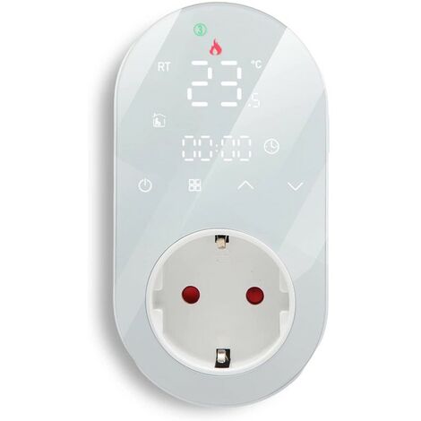 Termoregolatore WIFi Beca Display LED a Presa 16A con Sonda  Bianco