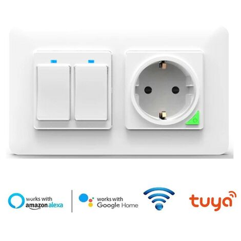 MILOS - Set Di 8 Prese Di Corrente, 2 Interruttori, Collegamento A Morsetto, 10 Componenti Da Incasso Con 1 X 2 X Telaio A 3 Posizioni Per - Foto 2