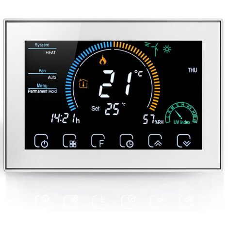 Termostato WiFi Beca BAC-8000ELW Fan Coil 240 Volt  Bianco