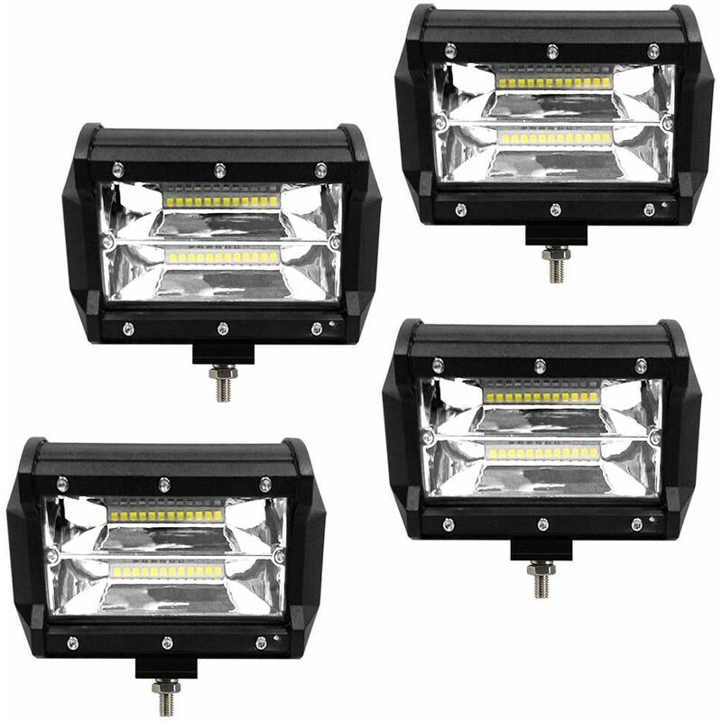 EverBrite Lot de 2 Phares de Travail LED 12V/24V avec 6 Modes, 150W,  Projecteur LED Voiture avec Feu Antibrouillard 17CM, Etanche IP66, Feux de Travail  LED pour SUV, Voiture, Moto, Excavateur 