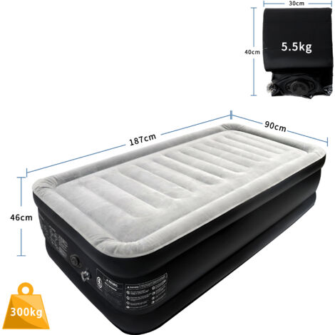 Matelas Gonflable Auto-gonflant AVENLI Pour 1 Personne - 196x97x47 Cm, Pompe Intégrée, Surface Floquée - Idéal Camping, Maison, Invités