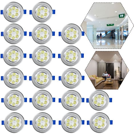 Plafonnier encastré plafonnier lampe de salon salle à manger lampe couloir,  blanc opale, 1x LED 18W 1200Lm 3000K, DxH 22,5x2,5 cm, ETC Shop: lampes,  mobilier, technologie. Tout d'une source.