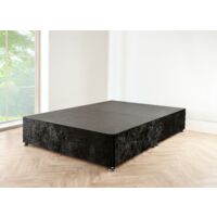 5FT Black chenille Divan Bed with mattress