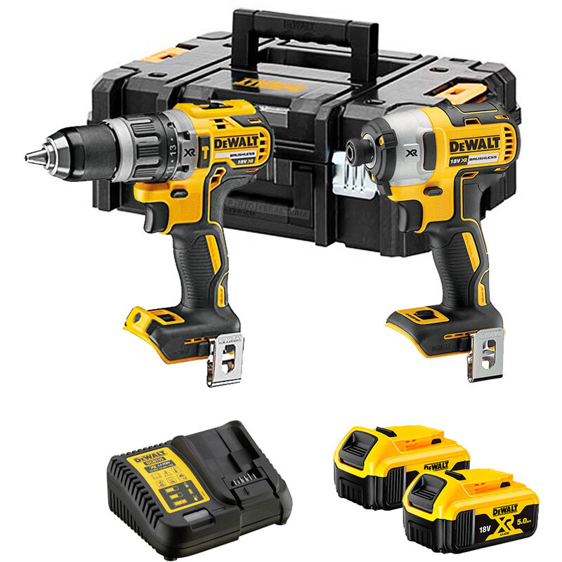 Dewalt DCK2062D2T-QW kit herramientas 18V, Taladro percutor DCD709 y  atornillador de impacto DCF809 2 x 2ah baterías » Pro Ferretería