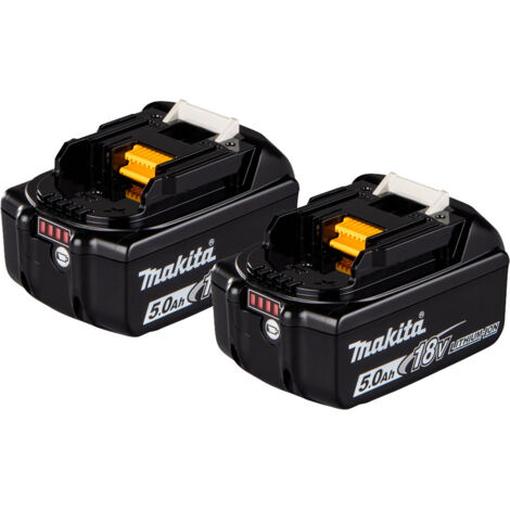 Makita pack 2 baterías BL1850B 18V LXT 5.0Ah Li-Ion con indicador