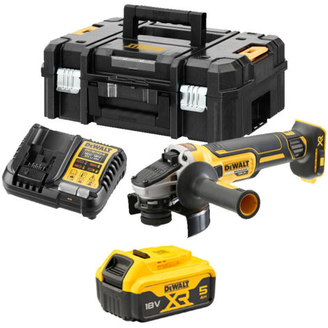 Amoladora a batería DeWalt DCG405 18V XR, 125mm pack con una batería de 5ah