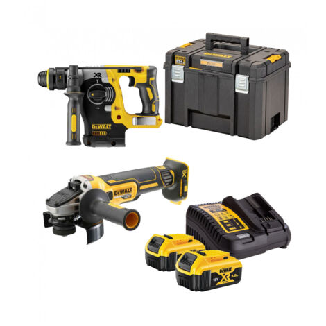 Kit herramientas Dewalt  XR 18V martillo DCH273 y amoladora DCG405 + 2 baterías 5Ah + TSTAK