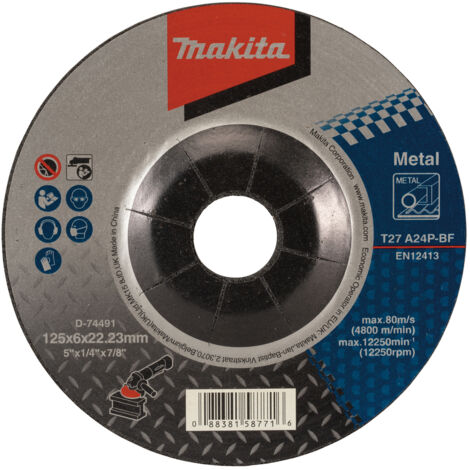 Makita D-74491 Disco de desbaste 125 x 6 x 22,23mm