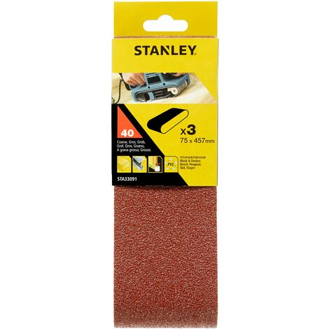Bandas de lija x3 75x457mm grano 40 Stanley STA33091-XJ