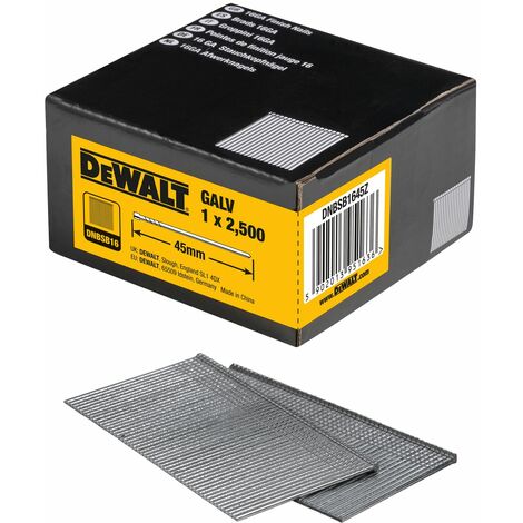 Dewalt DNBSB1645Z clavos 1.5mm x 45mm 16GA GALV (2500 ud)