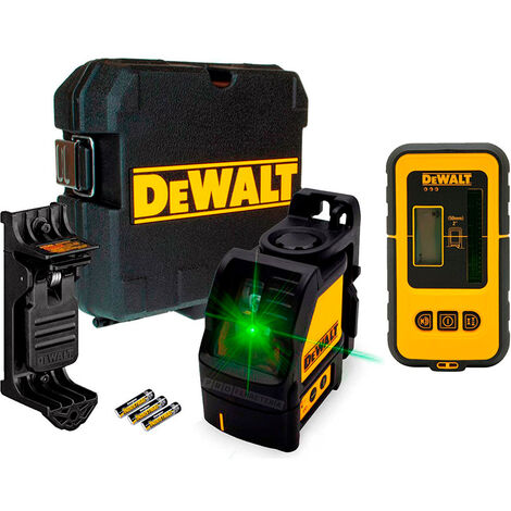 Pack Nivel Láser DeWALT DW088CG verde + detector DE0892G