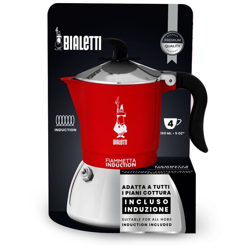 Cafetière à induction Bialetti Moka Induction Red 4 cups (4 tasses