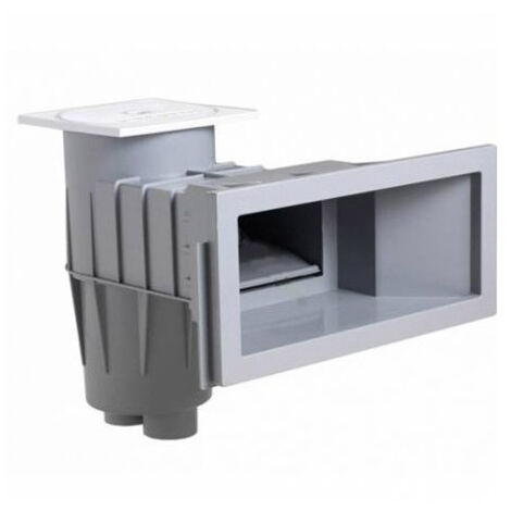 Hayward – Skimmer de piscine grande meurtrière pour béton/liner – Raccordement 2" femelle – Volet silencieux – Gris clair