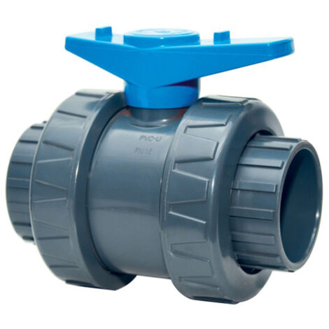 Interplast – Vanne PVC pression 50 mm – Vanne femelle à coller – Pression maximale 16 bars – Pour plomberie piscine - PN-16