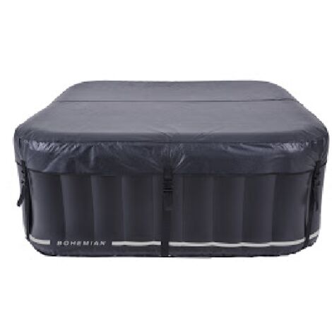 Netspa – Couverture pour spa carré 158x158cm – Nylon gris isotherme – Protection UV et pluie – Maintient l'eau à 37°C