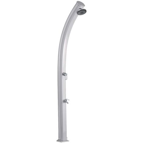Formidra – Douche solaire Jolly 33L – Réservoir 33L – Structure aluminium résistante aux UV – Rince-pieds intégré – Installation facile
