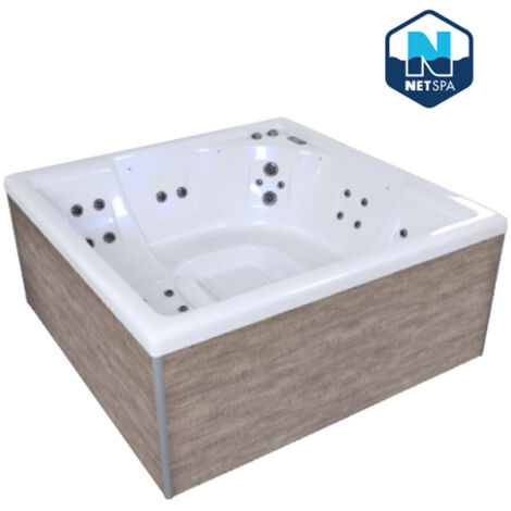 Netspa – Spa gonflable 5 places carré – Massage Shiatsu et palpé-roulé – Dimensions L 216 x l 216 x H 85 cm – Ozonisation pour désinfection (1/5)