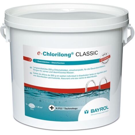 Bayrol – Désinfectant chloré pour piscine 10kg – Galets compacts certifiés APO – Dosage 1 galet pour 25 m³ d'eau – Made in Europe