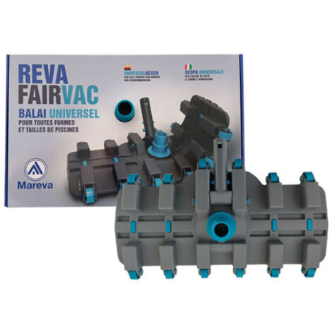 Mareva – Tête de balai aspirateur manuel Reva Fairvac – Nettoyage universel pour toutes piscines – Brosses flexibles et lest intégré (1/4)