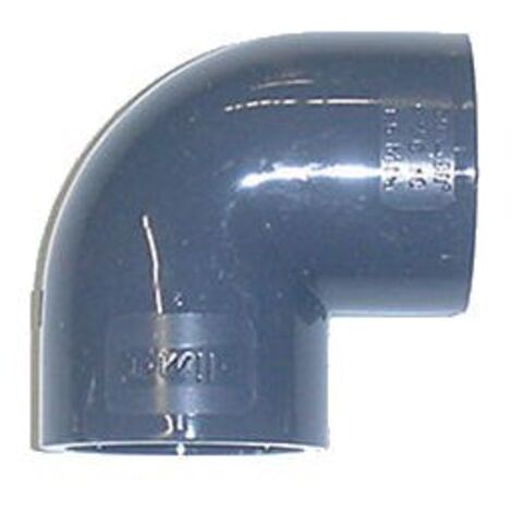 Raccord d'évacuation PVC coude 90° femelle à coller – Ø 50 mm – Pression maxi 16 bars – Norme ACS – Température de service 0°C à +60°C – Sorodist