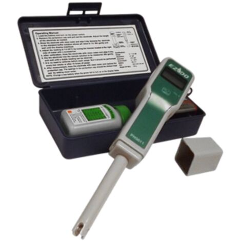 Ccei – Testeur électronique de pH pour piscine – Mesure de 0 à 14 – Précision +/- 0.1 pH – Affichage digital – Sonde téléscopique