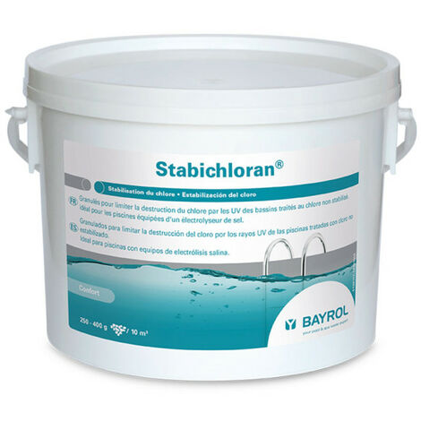 Bayrol – Stabilisant chlore Stabichloran 3 kg – Protection UV pour chlore – Limite consommation de chlore – Pour électrolyse de sel