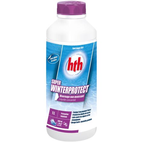 HTH – Produit d'hivernage concentré – Prévention algues et tartre – Non moussant, sans cuivre ni phosphates – 1 litre
