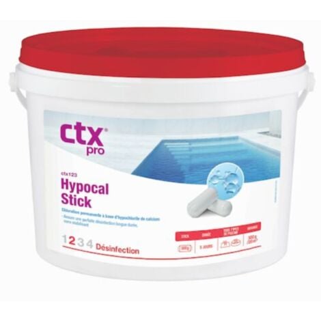 Chlore non stabilisé (hypochlorite de calcium) Hypocal CTX 123 - Sticks 300 g / 4,8 kg - 300g