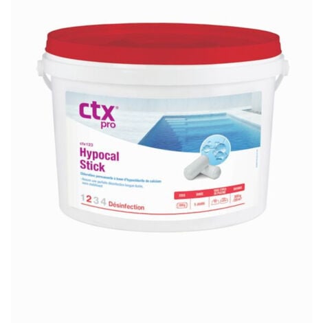 Chlore non stabilisé (hypochlorite de calcium) Hypocal CTX 123 - Sticks 300 g / 4,8 kg - 300g