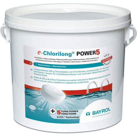 Bayrol – Chlore multifonctions 5 fonctions – Galets 250 g à dissolution lente – Traitement eau de piscine jusqu'à 30 m³ – Technologie A.P.O.