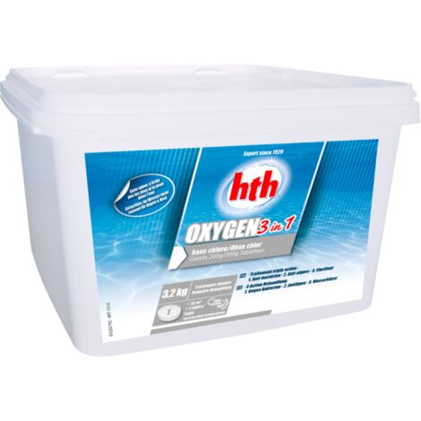 Oxygène actif multifonction HTH OXYGEN 3 en 1 Galets 200 g. - 3,2 kg - 3,2 kg